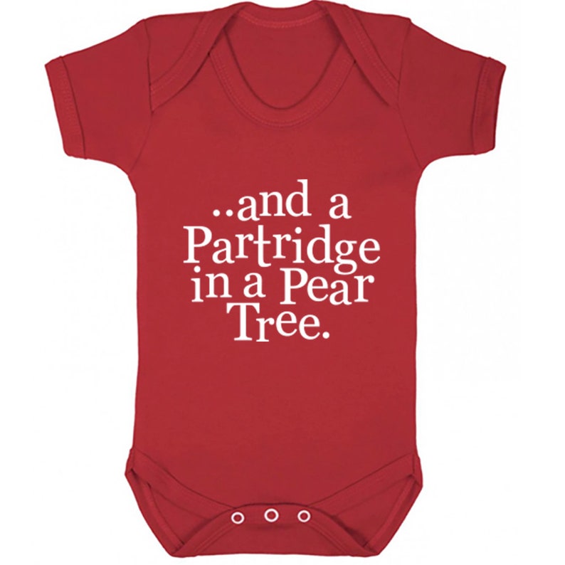 And A Partridge In A Pear Tree unisex short sleeve baby vest babygrow K1343