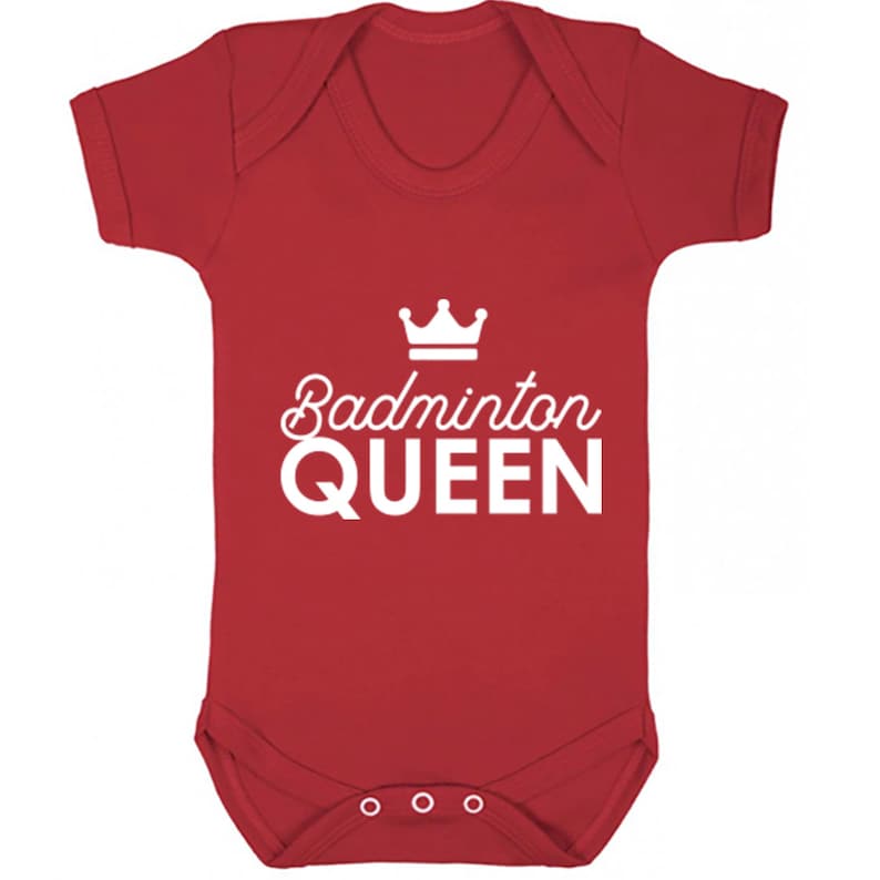 Badminton Queen unisex short sleeve baby vest babygrow K2234