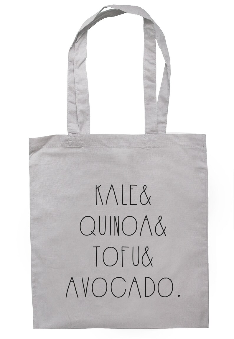 Kale Quinoa Tofu /& Avocado Tote Bag Long Handles K2311