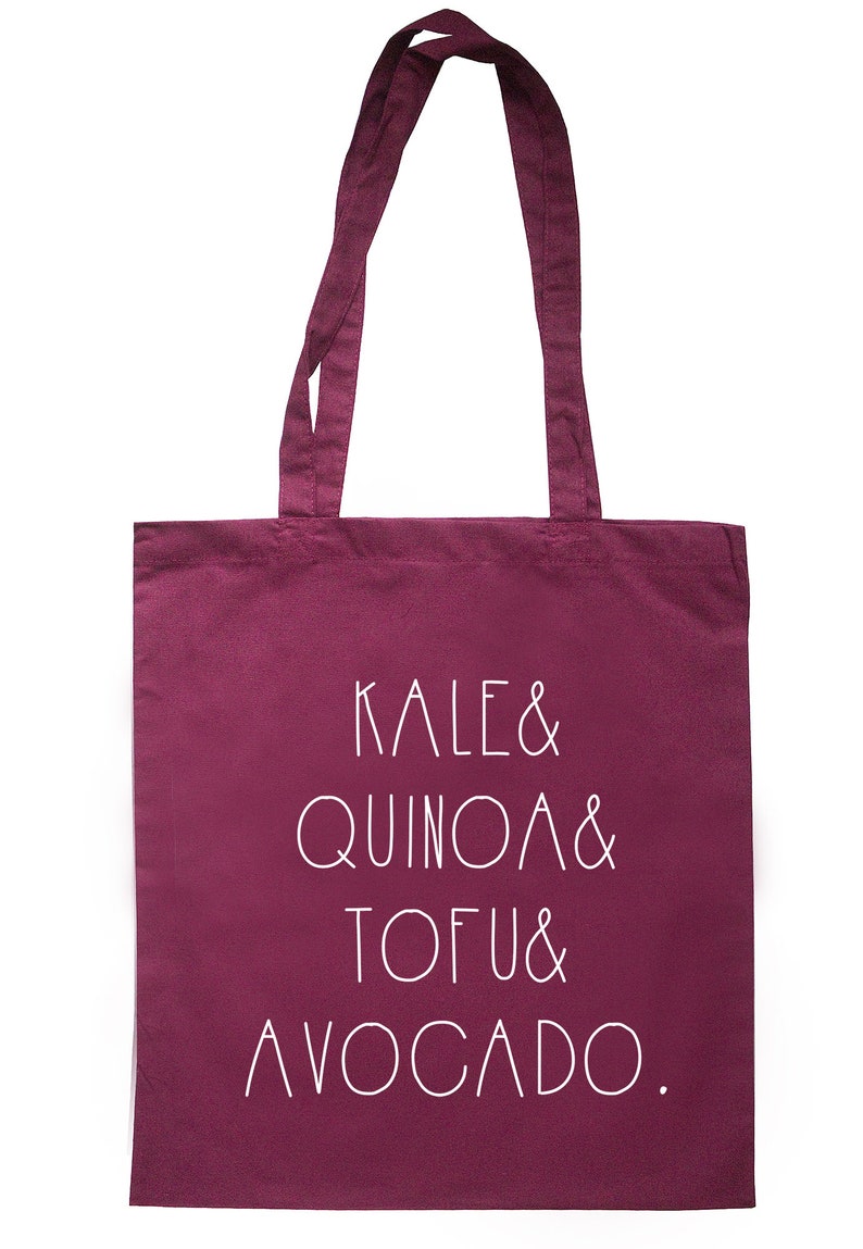 Kale Quinoa Tofu /& Avocado Tote Bag Long Handles K2311