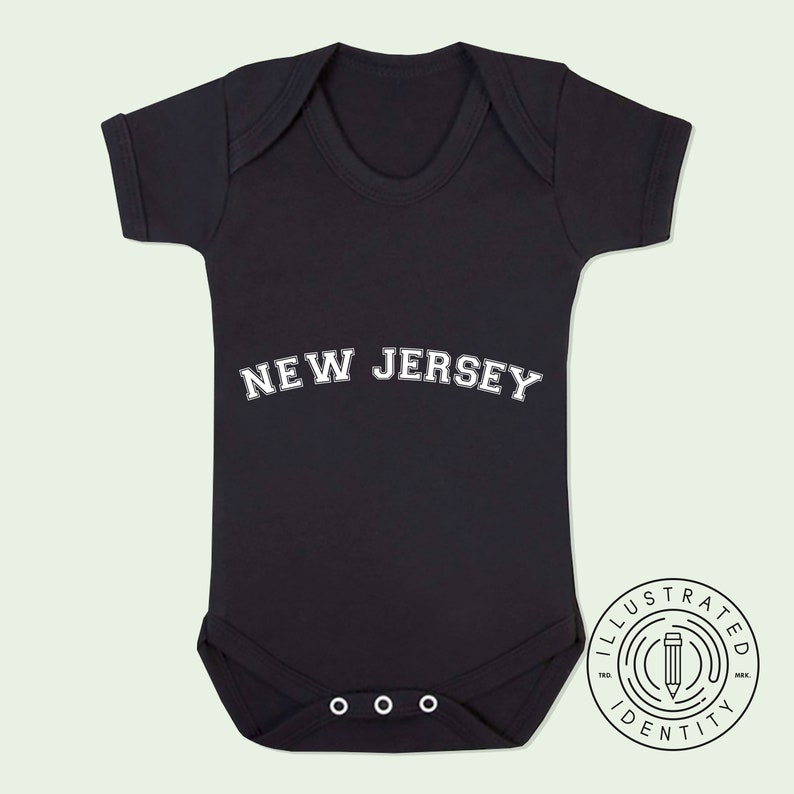 New Jersey American Font unisex short sleeve baby vest babygrow K1115