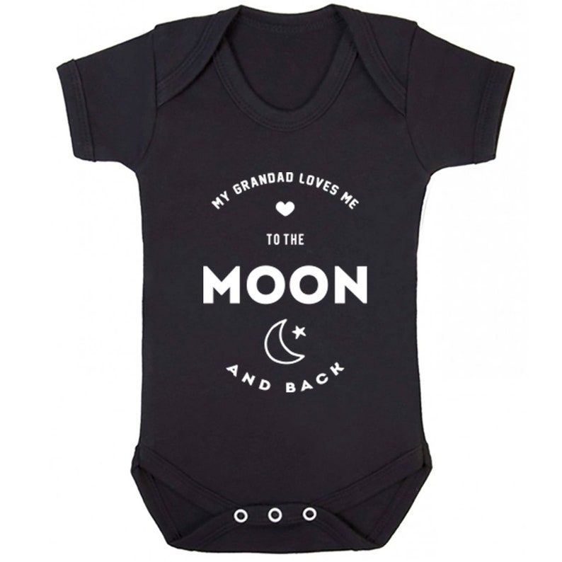 My Grandad Loves Me To The Moon And Back unisex short sleeve baby vest babygrow K1543