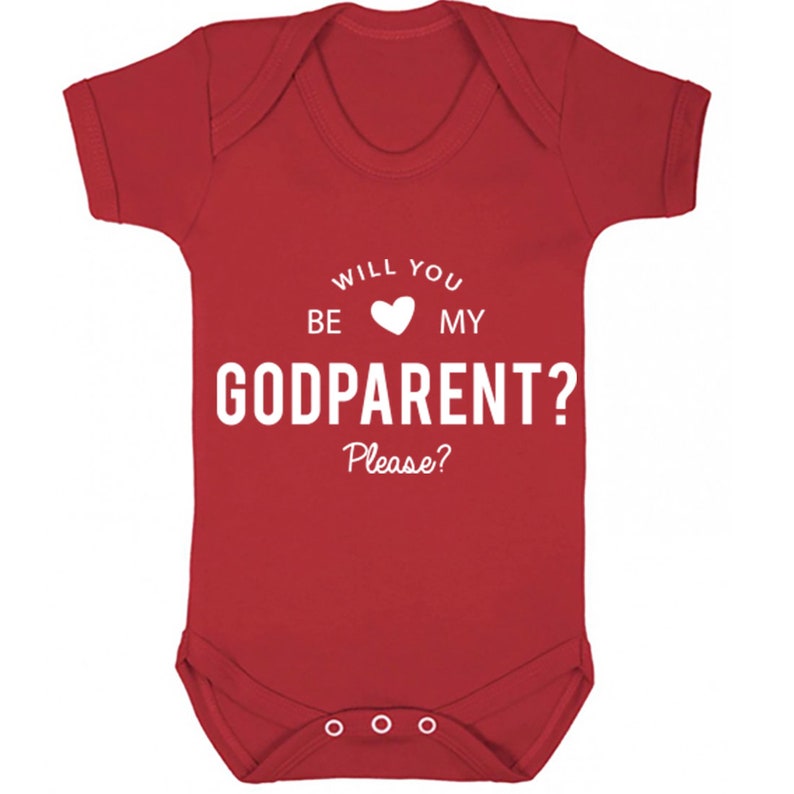 Please baby vest babygrow K0112 Will You Be My Godparent