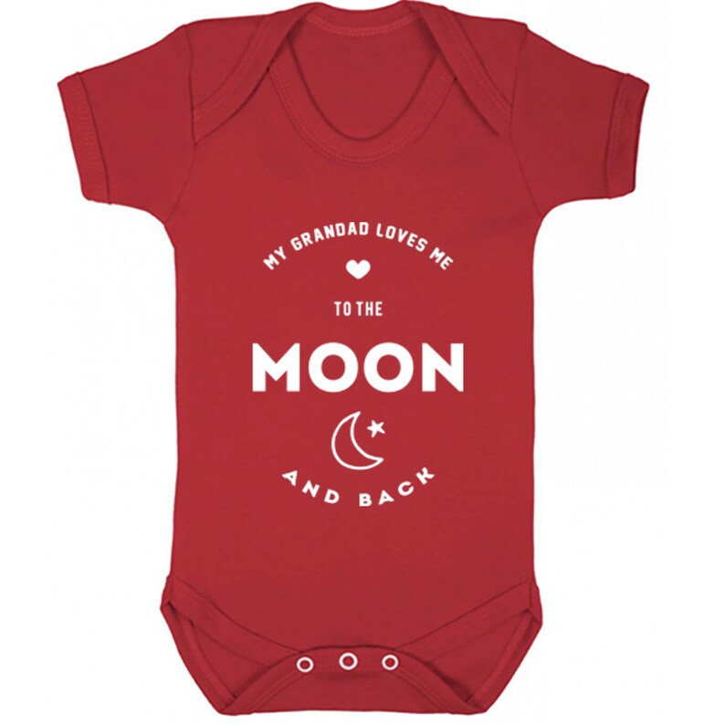 My Grandad Loves Me To The Moon And Back unisex short sleeve baby vest babygrow K1543