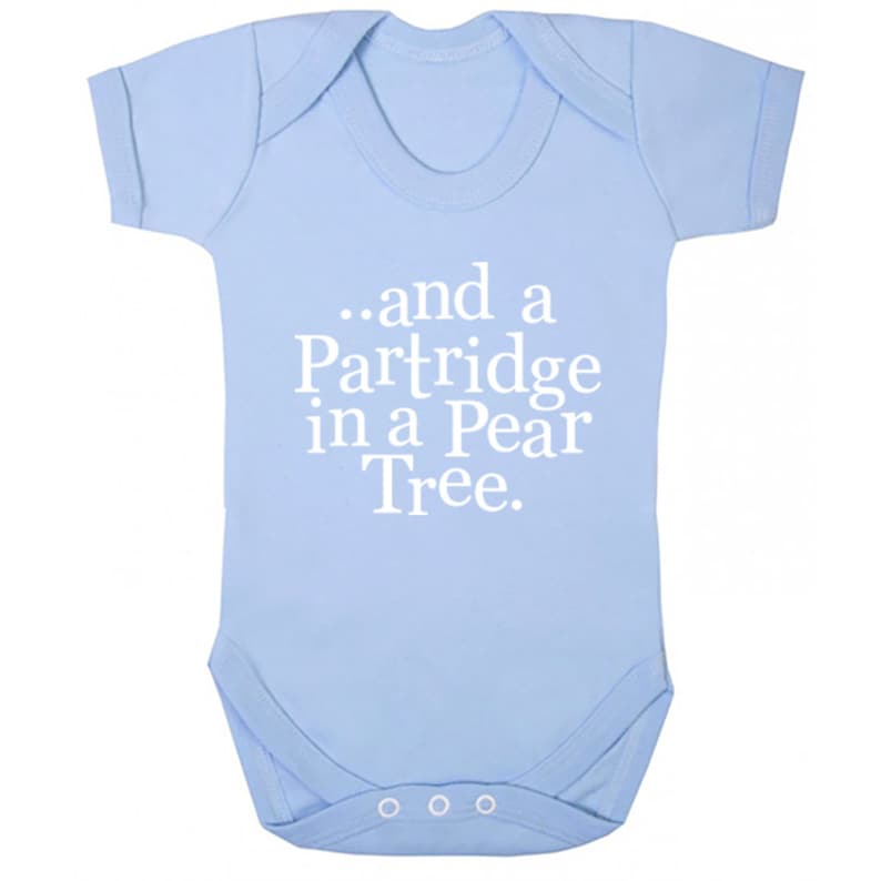 And A Partridge In A Pear Tree unisex short sleeve baby vest babygrow K1343