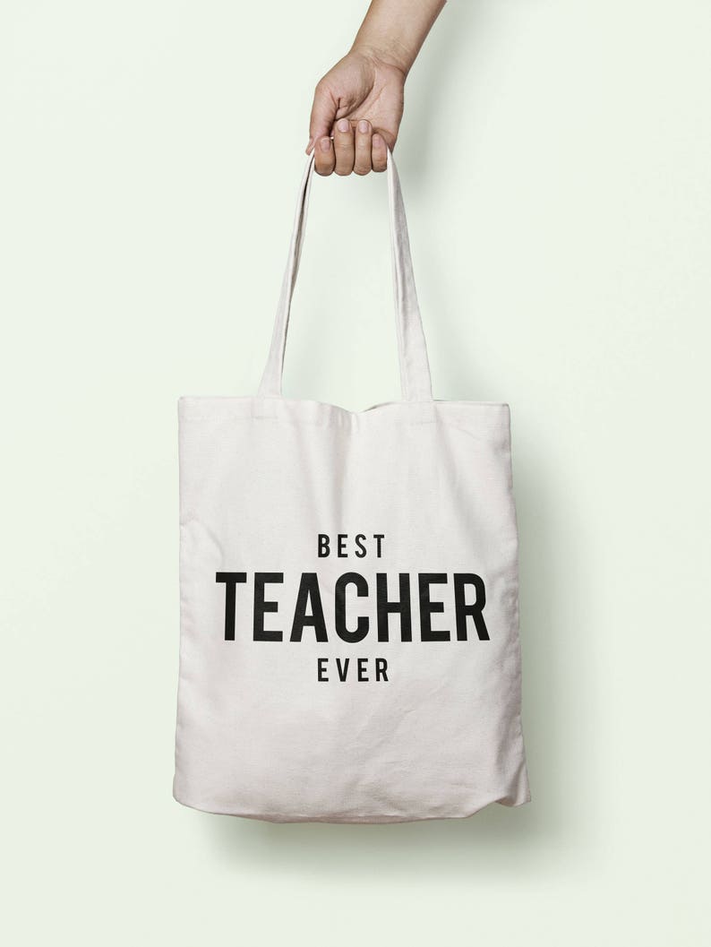 Best Teacher Ever Tote Bag Long Handles TB1310