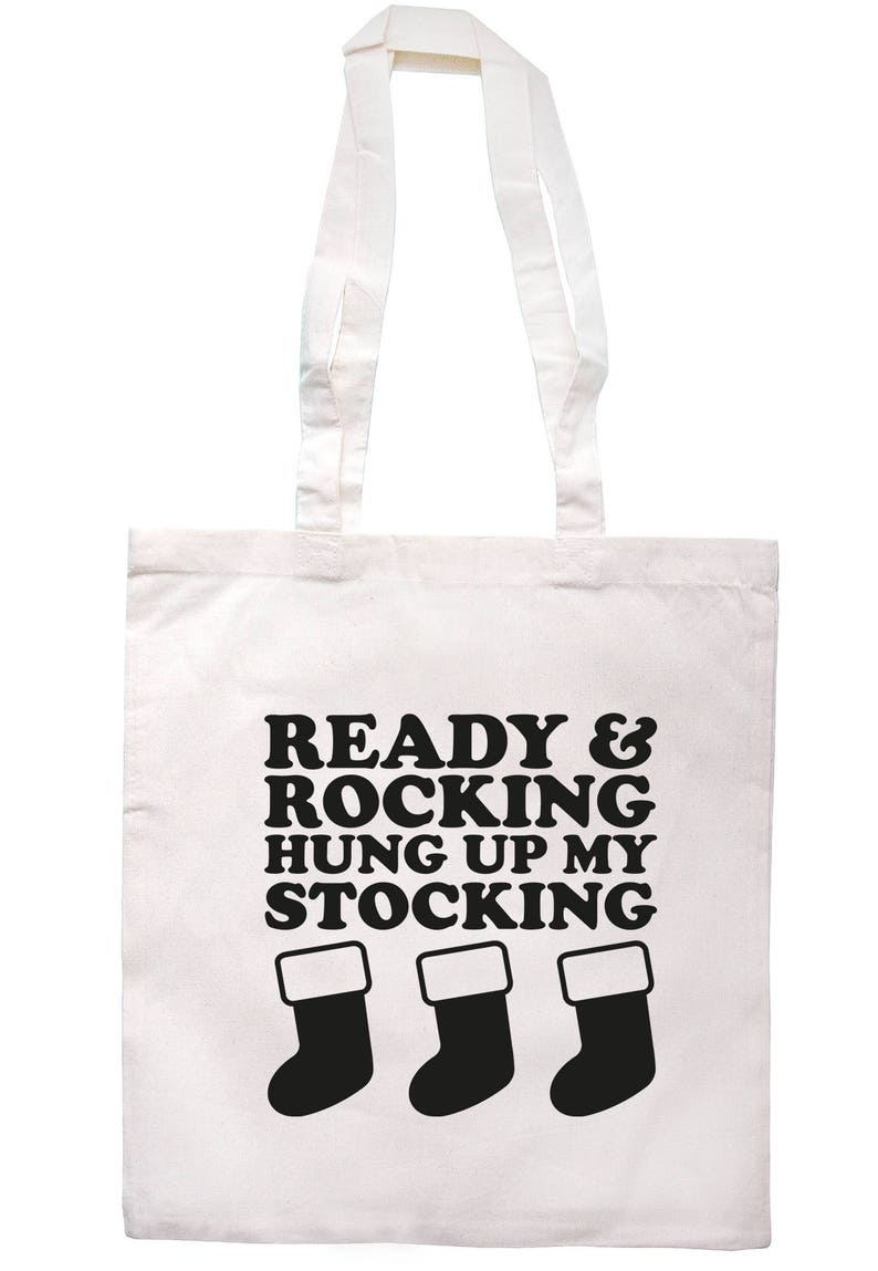 Ready /& Rocking Hung Up My Stocking Tote Bag Long Handles TB1898