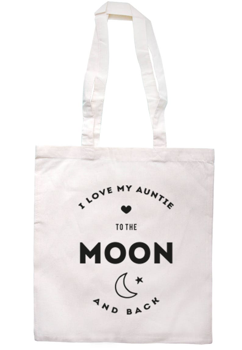 I Love My Auntie To The Moon And Back Tote Bag Long Handles TB0204