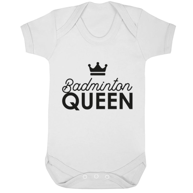 Badminton Queen unisex short sleeve baby vest babygrow K2234