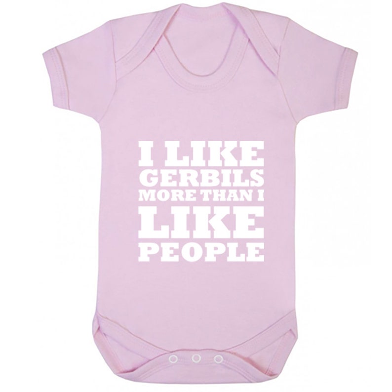 K0652 I Like Gerbils More Than I Like People baby vest babygrow also available in matching adults and childrens sizes