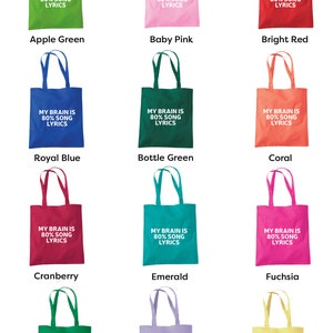 My Brain Is 80% Song Lyrics Tote Bag Long Handles TB0075 image 7