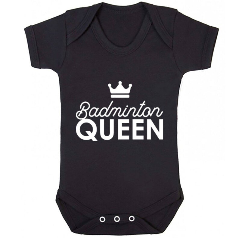 Badminton Queen unisex short sleeve baby vest babygrow K2234