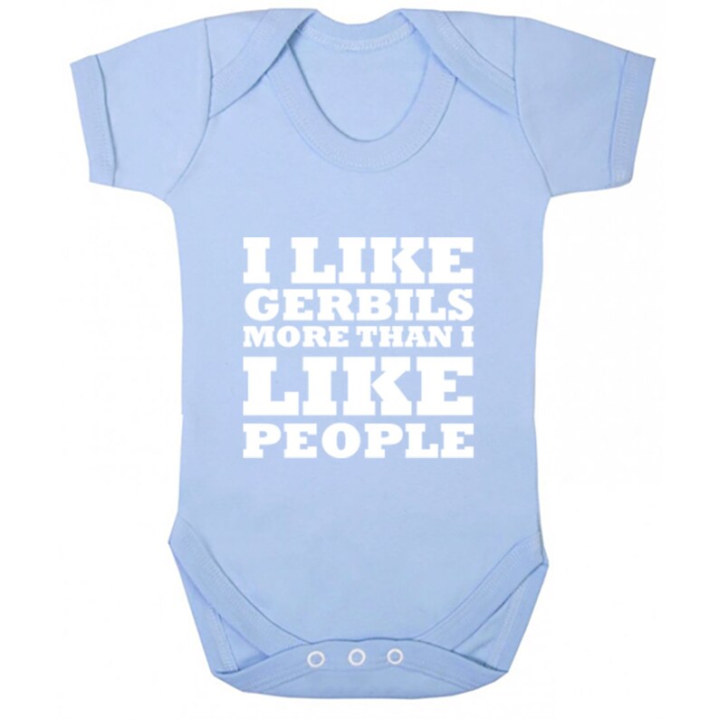 K0652 I Like Gerbils More Than I Like People baby vest babygrow also available in matching adults and childrens sizes