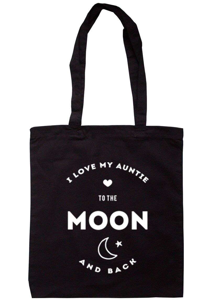 I Love My Auntie To The Moon And Back Tote Bag Long Handles TB0204