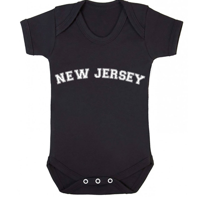 New Jersey American Font unisex short sleeve baby vest babygrow K1115
