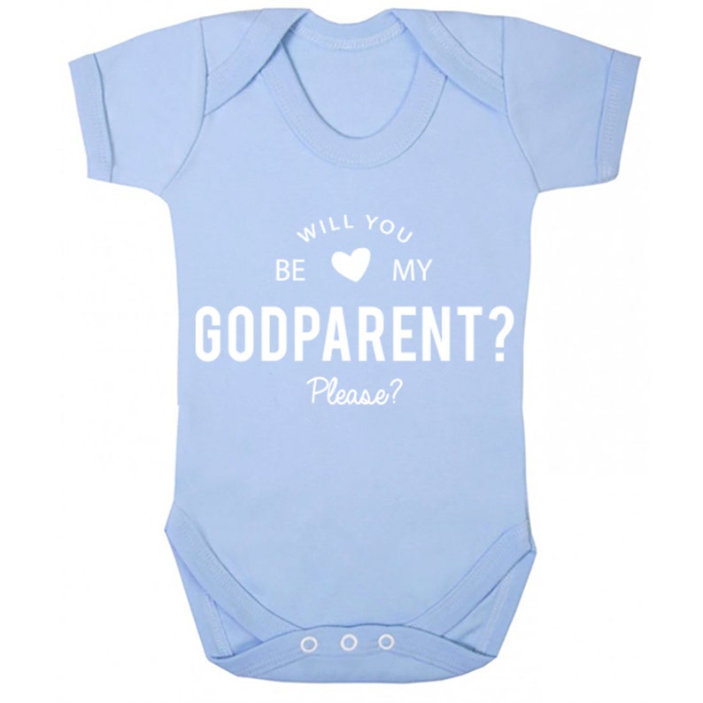 Please baby vest babygrow K0112 Will You Be My Godparent