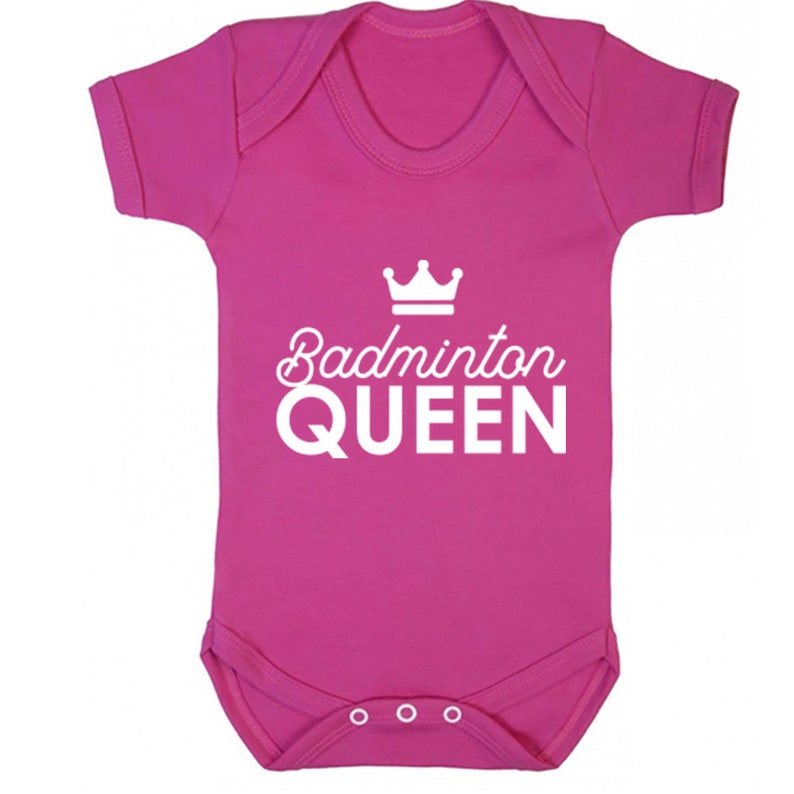 Badminton Queen unisex short sleeve baby vest babygrow K2234
