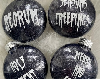 Halloween themed Christmas Ornaments. Scary Ornaments . Halloween Christmas