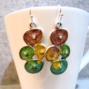 Boucles D'oreilles Clips Vintage En Résine Avec Bulles - Jaune, Occasion En Bon état