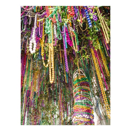 mardi gras bead tree print