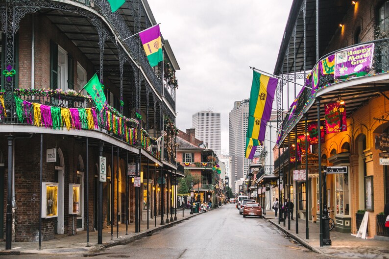 Print French Quarter Mardi Gras Royal Street New Orleans Etsy