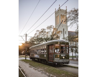 Print Streetcar in the Fog New Orleans | Etsy