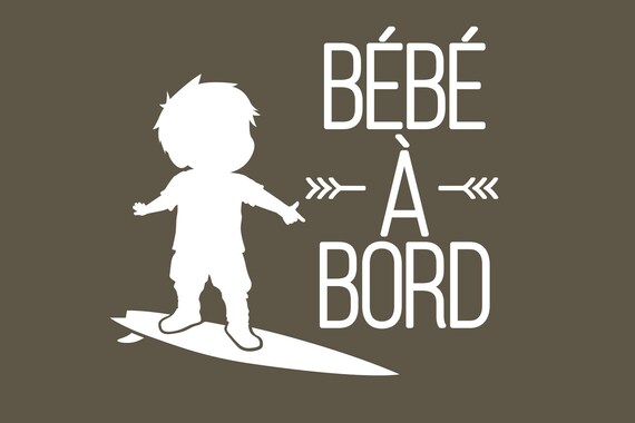 Autocollant Pour Voiture Bebe A Bord Surf Gars En Surf Etsy