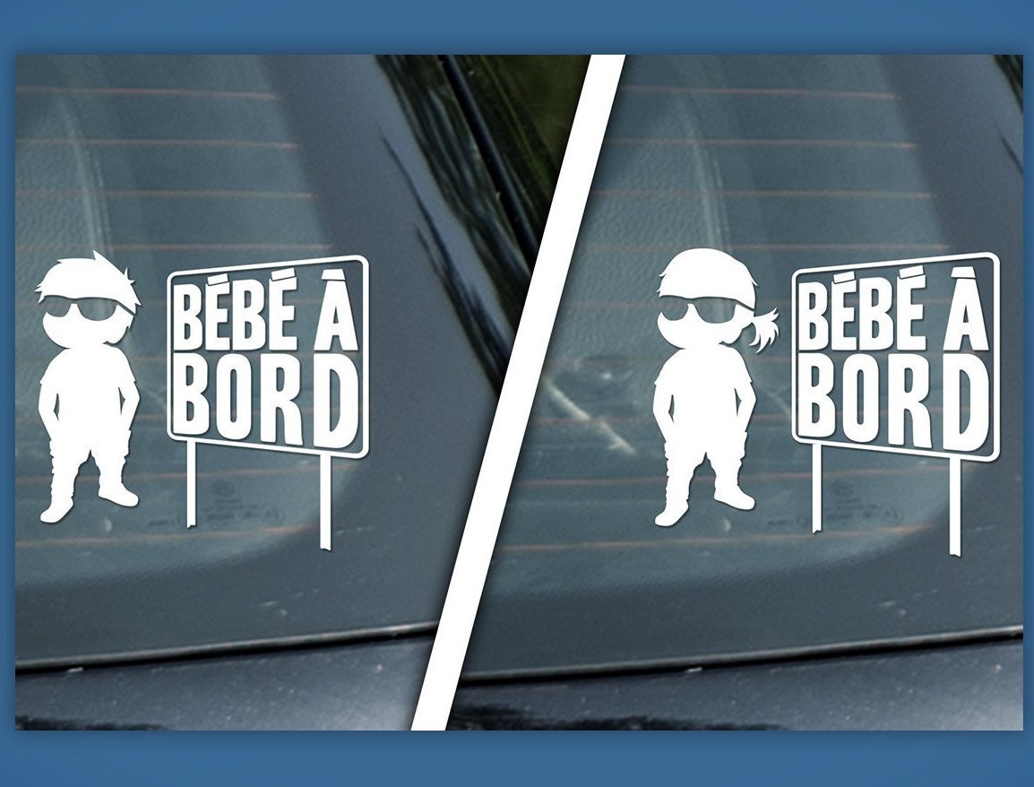 Vinyl Sticker for Car Bébé à Bord , GIRL or BOY on Board, Baby Girl Decal  Car, Baby on Board Car Sticker 