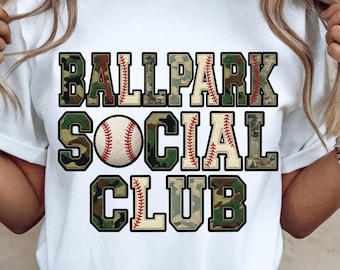 Ballpark Social Club png, sideline social club, baseball mom png, Digital Download