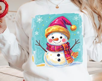 Imágenes prediseñadas de muñeco de nieve, muñeco de nieve PNG para sublimación, descarga instantánea