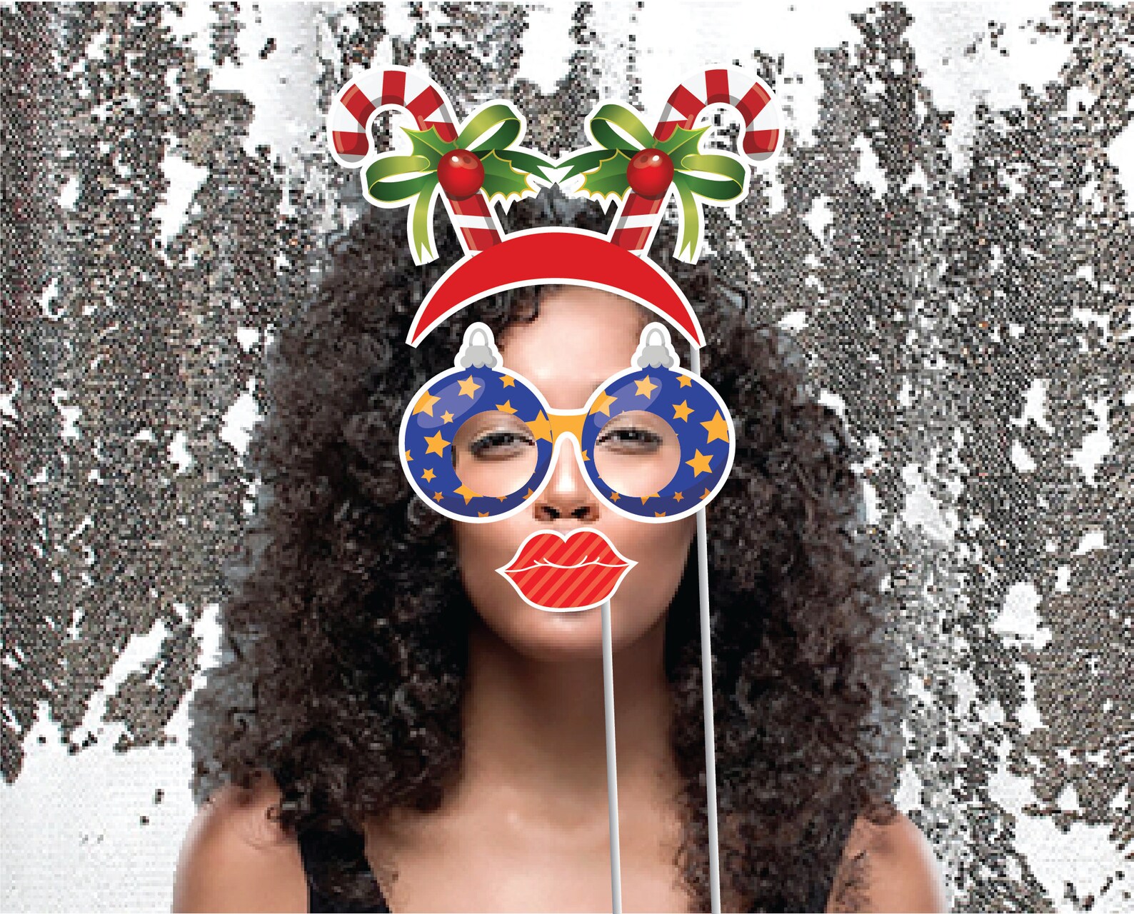 Funny Christmas Photo Booth Props. Christmas Day Family Fun With Unique ...