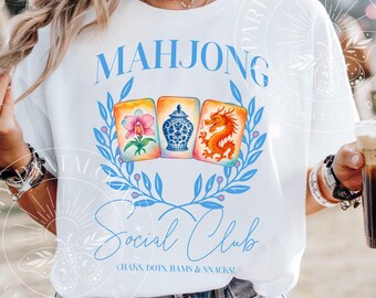 Mahjong Social Club png, mahjong tshirts sublimation, mahjong png, mahjong clipart, mahjong, mahj, Instant Download