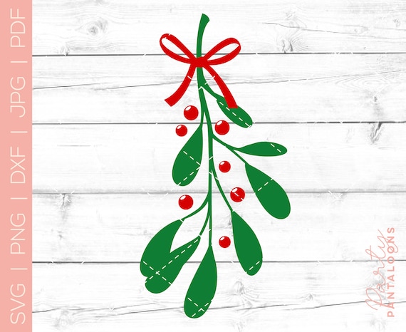Mistletoe SVG, Christmas Mistletoe Svg, Winter svg, Christmas Clip Art, Christmas Mistletoe Cut File, Cricut, Silhouette | Instant Download