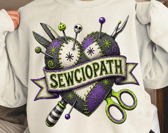 Sewciopath Png, funny sewing png, Halloween png, quilt sublimation, Sublimation Digital Design, Digital Download
