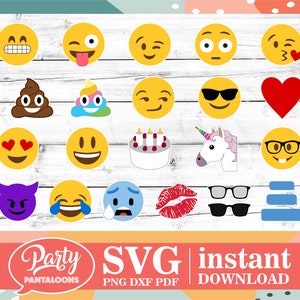 Cricut Emoji Svg Files - Emoji SVG Collection - Emoji Clipart - Emoji Bundle - Feeling Emoji design - Smiley - Mac Emoji - Emoji Vector