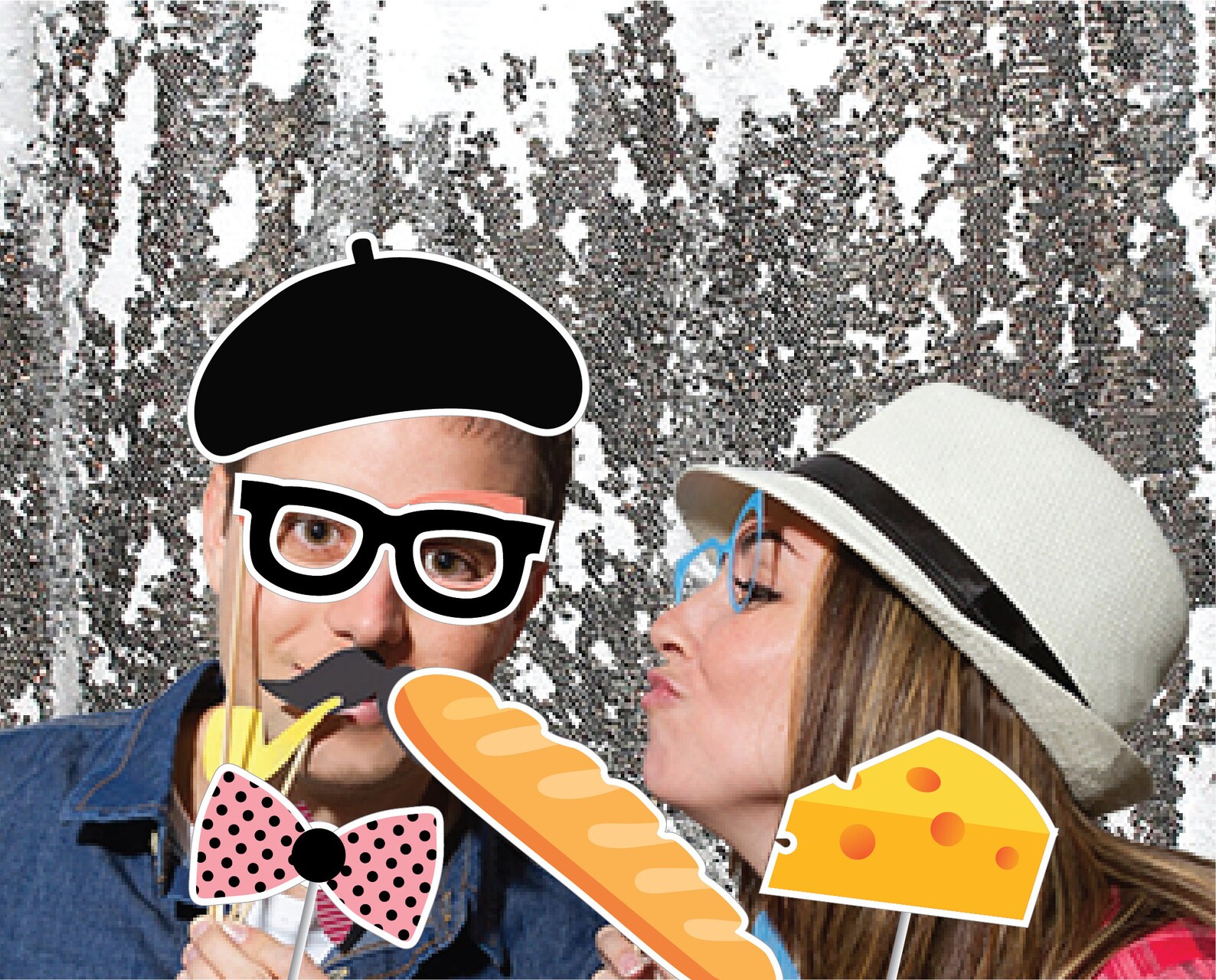 Paris / French photo booth props. Quick and easy DIY photo Etsy