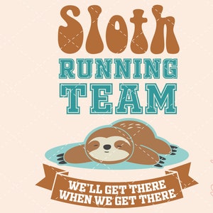 Sloth Running Team SVG, sloth svg, sloth png, animal svg, sloth clip art, running svg, cross country svg, track and field svg, runner svg
