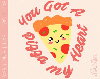Pizza svg, kawaii svg, kawaii clipart, Valentines day svg, love svg, happy valentines day svg, valentines day shirt svg