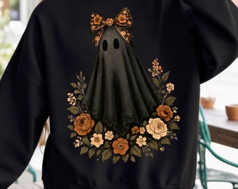 Vintage zwarte kanten flirt ghost PNG, lace ghost, halloween ghost png, ghost clipart, schattige geest png, digitale download, sublimatieontwerpen