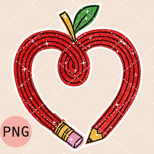 Lápis Apple PNG com fundo falso e brilhante, professor png, clipart de maçã, maçã png, lápis png, professor clipart, volta às aulas png