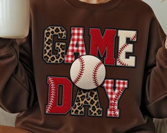 Game Day png, sideline social club, leopard red gingham print college letters baseball mom png, Digital Download