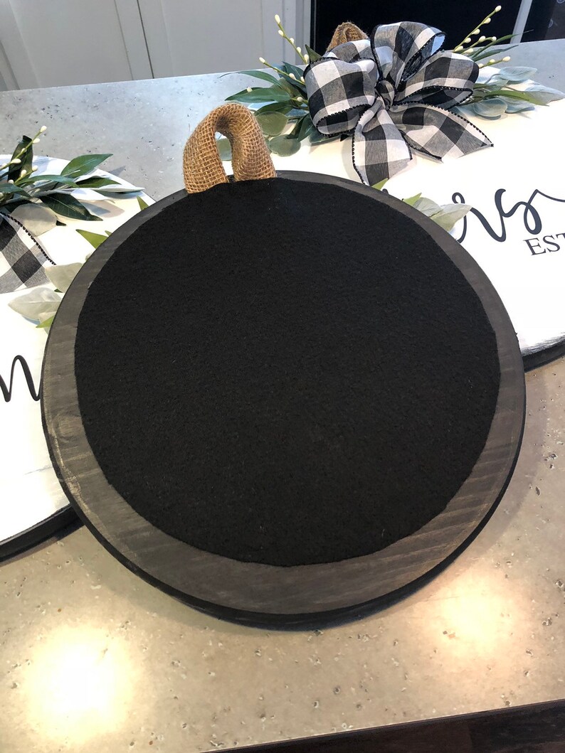 Personalized Door Hanger Last Name Door Hanger Round Door Etsy