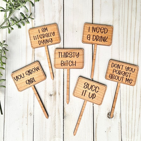 Funny Plant Signs| Plant Markers| Plant Gift | Boho Decor | Plant Sticks | Garden Accessories