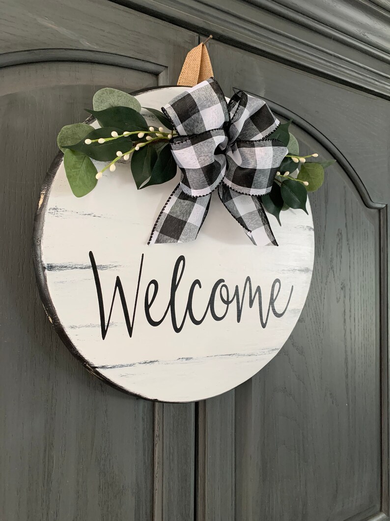 Door Hanger Sign Round Door Sign Wood