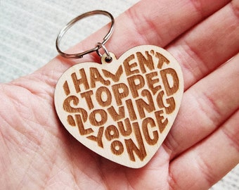 Personalisable Love Keyring // Laser Engraved Keychain // Sustainable Birch Plywood // Customisable // By Andy Rogerson