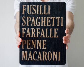 Hand Painted Wooden Pasta Menu Sign