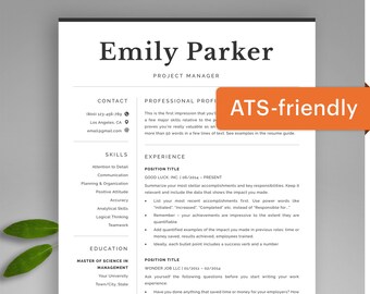 Professional Resume Template | CV Template Word | Modern Resume | ATS-Friendly Resume Template | Pages Resume | Curriculum Vitae | Free