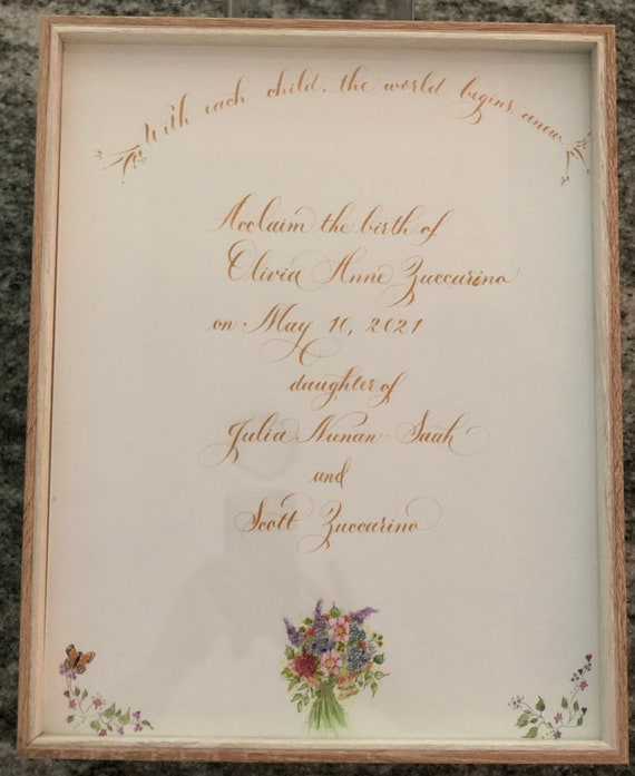 Custom Calligraphy Wedding Certificate. Custom Marriage Etsy Finland