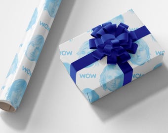 Owen Wilson Wow Wrapping Paper, Funny Movie Meme Gift Wrap