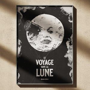 Poster del film Le Voyage Dans La Lune, Un viaggio sulla luna 1902 Poster del film vintage, George Melies, Stampa artistica da parete